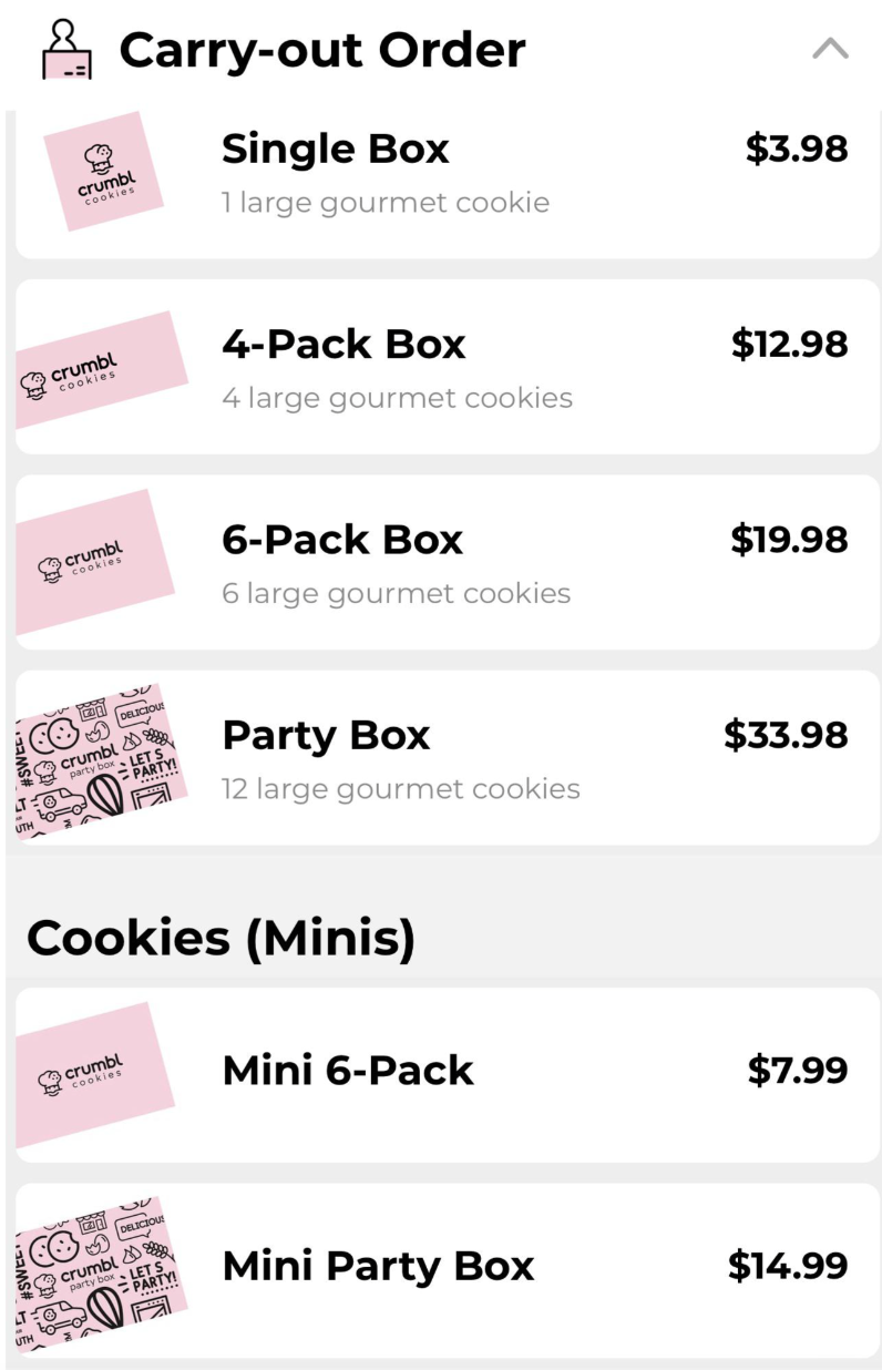 Does Crumbl Sell Small or 6 Pack Mini Cookies Regularly? Crumbl